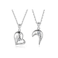 New Zircon S925 Sterling Silver Love Lovers Necklace Chain Diamond Love Heart Pendant Necklace for Couples