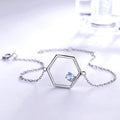 Blue Topaz & Cubic Zircon Silver Bracelet 925 Silver Bracelet CZ Bracelet