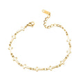 Korean Ins Thick Chain Cross Charm Pendant Bracelet 18K Gold Plated Jewelry for Women Stainless Steel