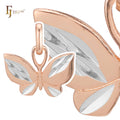 FJ Fallon Fashion Jewelry Great butterfly Pendant Plated in Rose Gold Two Tone Brass Based