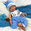 Anatomically Correct 18 Inch Full Solid Silicone Reborn Baby Open Mouth Boy Doll with Big Eyes Small Kids Toy Xmas Gifts