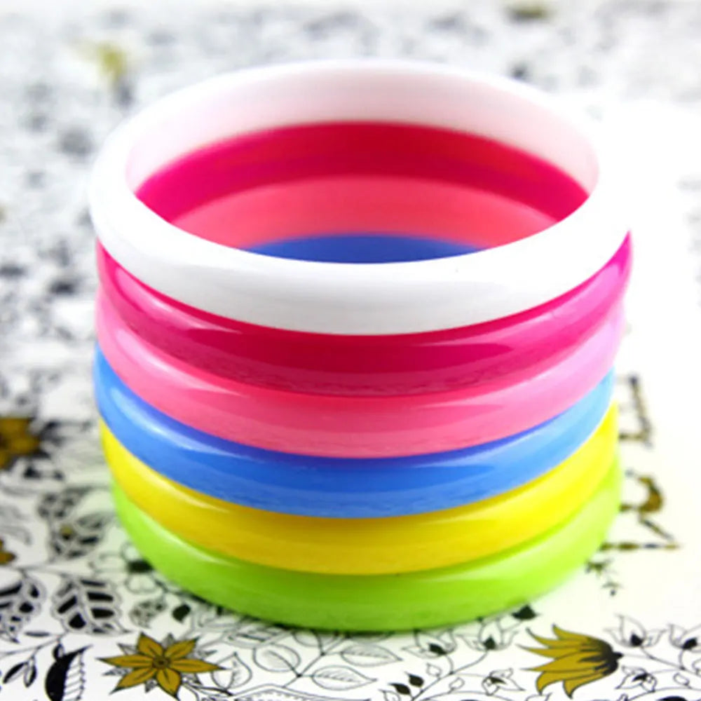 Cheap Vintage Resin Plastic Bangle and Bracelet Bracelets for Little Girls and Women 12pcs Pack Jewelry