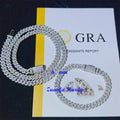 Custom 6mm 8mm 10mm  6" 6.5" 7" 7.5" 8" 8.5" 9 Inches Cuban Bracelet Necklace VVS GRA Certified Moissanite Cuban Link Bracelet