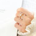 New Arrival 18K Gold Plated Stainless Steel Water Drop Diamond Shape Index Finger Rings Open Adjustable for Women