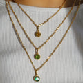 Female December Birthstone Necklace with 18-Inch Stainless Steel Link Chain Furnace Vacuum Plating Gift for Women