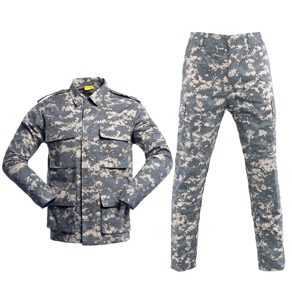 American ACU Camouflage Breathable Rip-Stop Training Uniform Jacket for Outdoor Activities