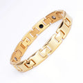 Hot Sale Stainless Steel Classic Men's Health Fitness Charm Bracelet Gold/Silver Plated High Quality Magnet Jewelry Stone MegaBDM