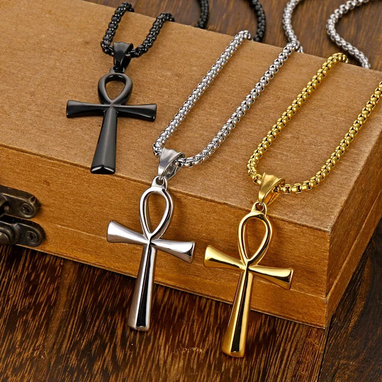 Stainless Steel Gothic Cross Pendant Christian Bible Prayer Ethiopian Cross Necklace Charming Gifts Jewelry for Men