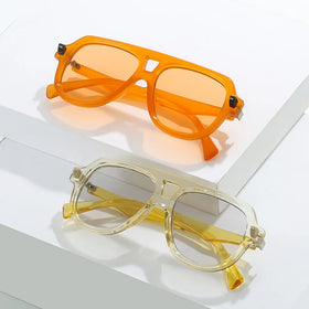 3956 European Designer Famous Brands Custom Luxury Women Retro Shades Double Bridge Sun Glasses Big Frame Sunglasses