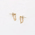 Cut Girl 3 Chains Tassel Stub and Hoop Stainless Steel Earrings