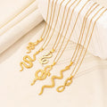 SC New Style Trendy Stainless Steel Necklace Cool Gold Silver Geometric Necklace Simple Snake Pendant Necklace for Couple