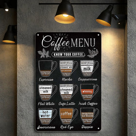 Custom Retro Metal Plaque with UV Printing-Personalized Vintage Coffee Wall Art 20x30cm CMYK Color
