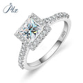 Princess Cut Moissanite halo Design VVS 1 Carat Engagement 925 Silver Diamond Woman Moissanite Ring