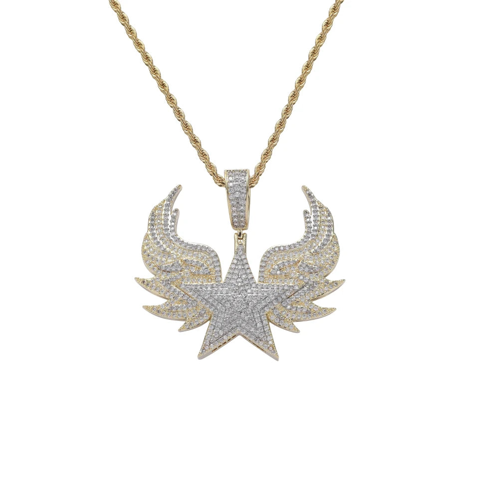 CN399  Brass Setting CZ  Pendants Hip Hop Necklace Iced Out Jewelry