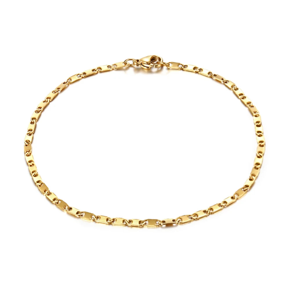 Best Seller 18K Gold Plated Flat Marina Link Ankle Bracelets for Women MegaBDM