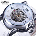 Winner 2017 Ladies Display Women Top Brand Luxury White Simple Transparent Case Automatic Mechanical Watches