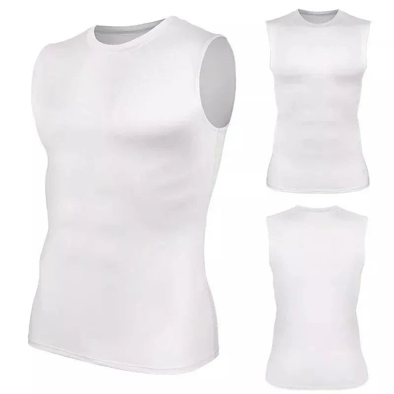 07# Men's Compression Base Layer Fitness Tank Top Sleeveless Basketball Shirt Gym Sports Bodybuilding Vest
