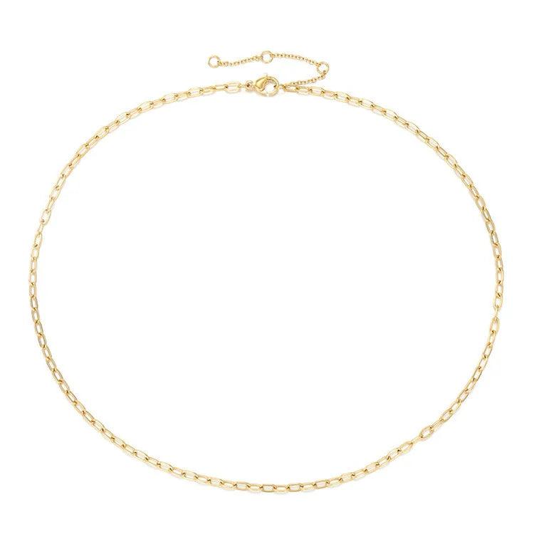 SP Trendy Simple Design Stainless Steel 14K Gold Chain Jewelry for Women