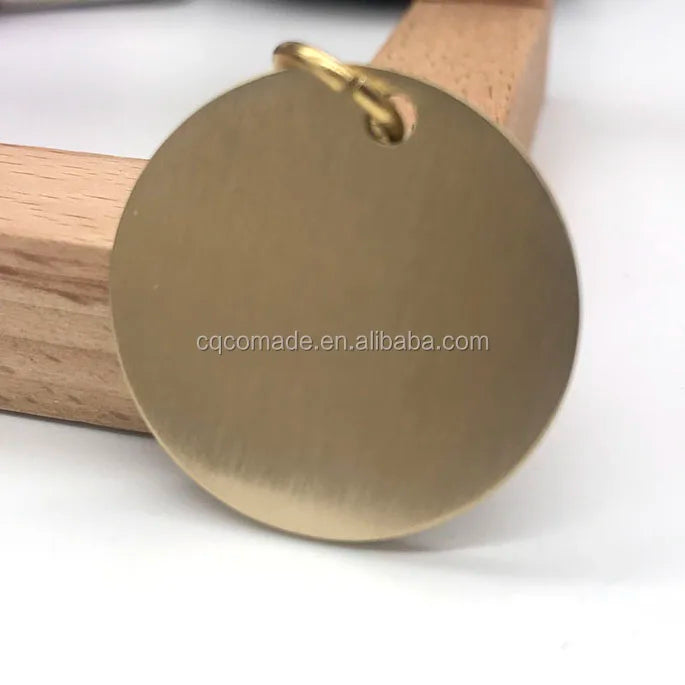 Brass Metal Stamping Blank Tag Custom Laser Engrave Blanks Round 30 mm with Jump Ring