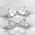 Sterling Silver 5*5mm Semi Mount Heart Shape Ring Empty Frame Blank Claws Setting S925 Base Without Center Stone for DIY Inlay