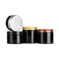Premium Quality 100ml 120ml Amber Black Plastic Cream Jar with Secure Screw Top Cap for Cosmetic Eye Cream and Loose Powder