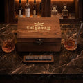 Bourbon Stone for Men Includes Old Fashioned Whiskey Glasses Eco-Friendly CE Certified Chilling Slate Coasters and Glass Box