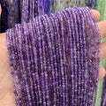 2mm 3mm 4mm Natural Amethyst Loose Beads Faceted Genuine Natural Stone Cutting Loose Gemstone Stone Beads for Jewelry Making