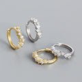 2022 NEW Fashion Earrings Jewelry 925 Sterling Silver Irregular Wave Shape 18k Gold Plated Set Diamond Hoop Earring for Women