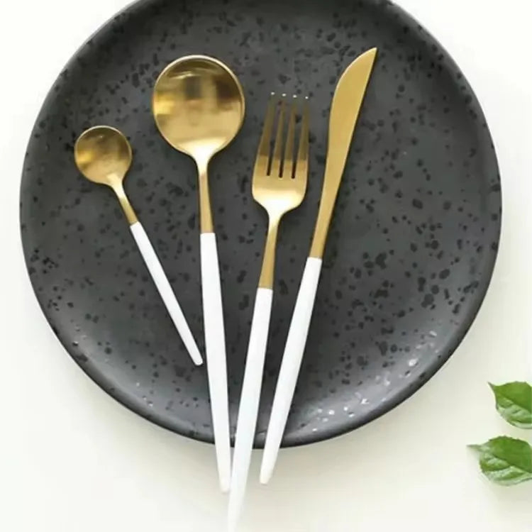 30% OFF Wedding Favor Matte Gold Plated Cutlery Set for Home Restaurant