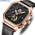 CRRJU NEW Watch for Men Top Brand Chic Leather Band 3ATM Waterproof Chronograph Wristwatches with Date Relogio Masculino