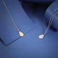 Simple Stainless Steel Necklace Blank Mirror Stainless Steel Geometric Drop Shape Pendant Necklace Customizable Pattern
