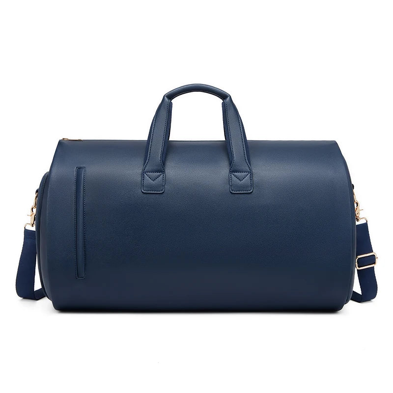 PU Leather Waterproof Garment Duffel Bag Convertible Suit Travel Bags Men Carry on Garment Bag With Shoe Compartment