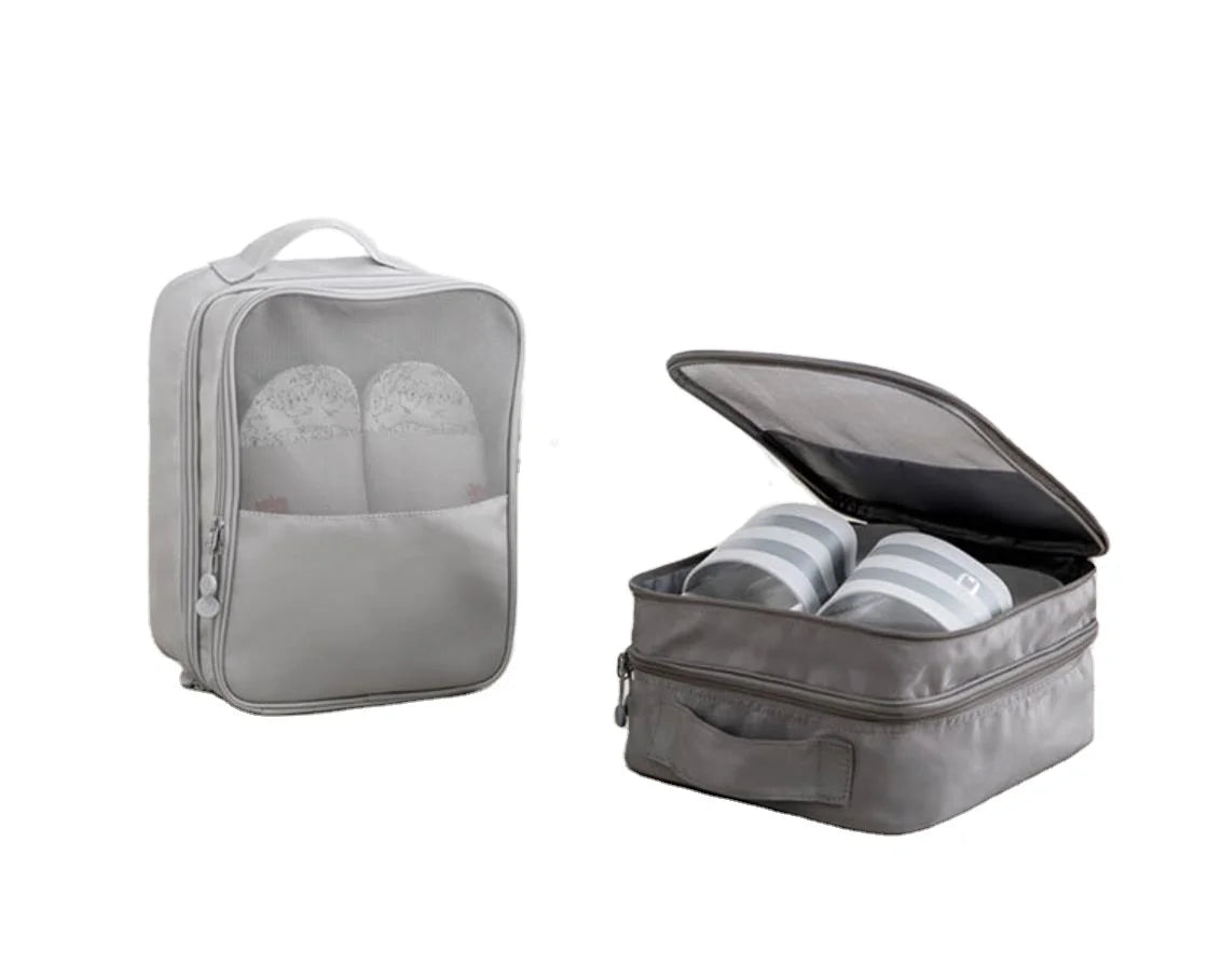 Custom Logo Durable Polyester Wholesale Organizer Shoe Bags Set Portable Travel Shoe Bag with Zipper