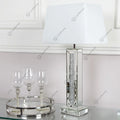 OEM/ODM Modern Crushed Crystal Bedside LED Mirrored Table Lamp