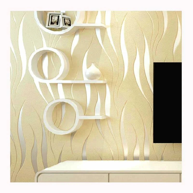 Eco Friendly Yellow Stripe Luxury Wallpaper Rolls Living Room Bedroom Home Decorative Non-Woven Wallcovering