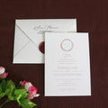 Rustic Design Cotton Paper Cards Gold Foil and Letterpress Wedding Invitations With Wax Seal and RSVP Cards