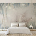 Soft and Light White Feathers Adhesive Wallpaper