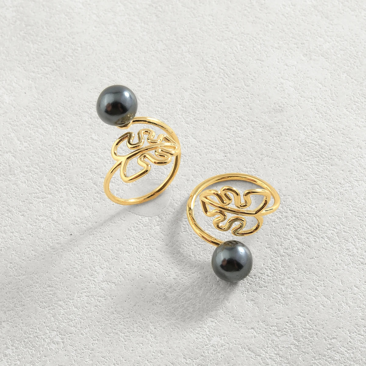 Hawaiian Jewelry Wholesale Hawaiian Rings Monstera Gold Jewelry Adjustable Pearl Ring Rings Jewelry Women