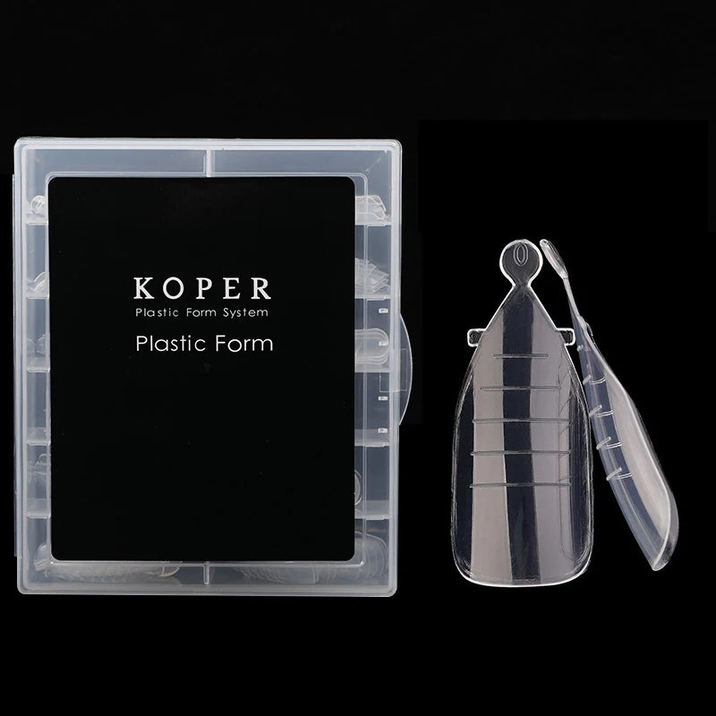 Clear Acrylic Dual Nail System Poly Gel Nail Mold Full Cover False Nail Tips Extension Form with Scale