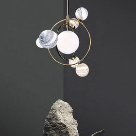 Professional Factory Postmodern Nice Glass Planet Chandelier Gold Finish Pendant Lamp Many Size Optional Lamp JY9117