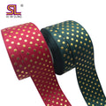 Custom Printed Gold Foil Polka Dot Grosgrain Ribbon 38mm