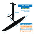 CY 1350 Unisex High Performance Hydrofoil Self-Design Fuselage 1870 Sqcm Carbon Fibre + Aluminum All-Around SUP Surfing Black