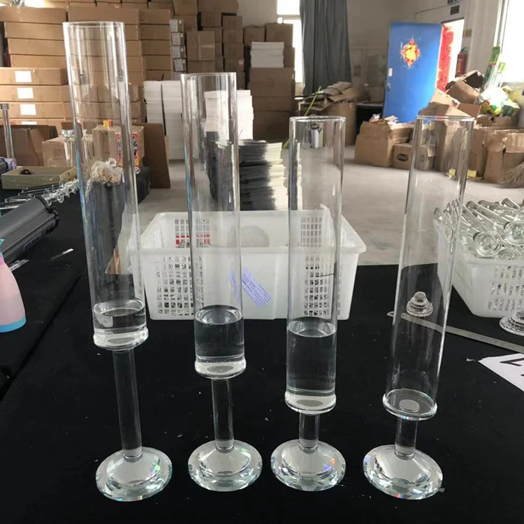 2021 New Long Stem Glass Tubes Crystal Candle Holder for Putting Water