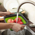 Square Plastic Kitchen Sink Basket with Strainer Colander for Convenient Food Waste Management
