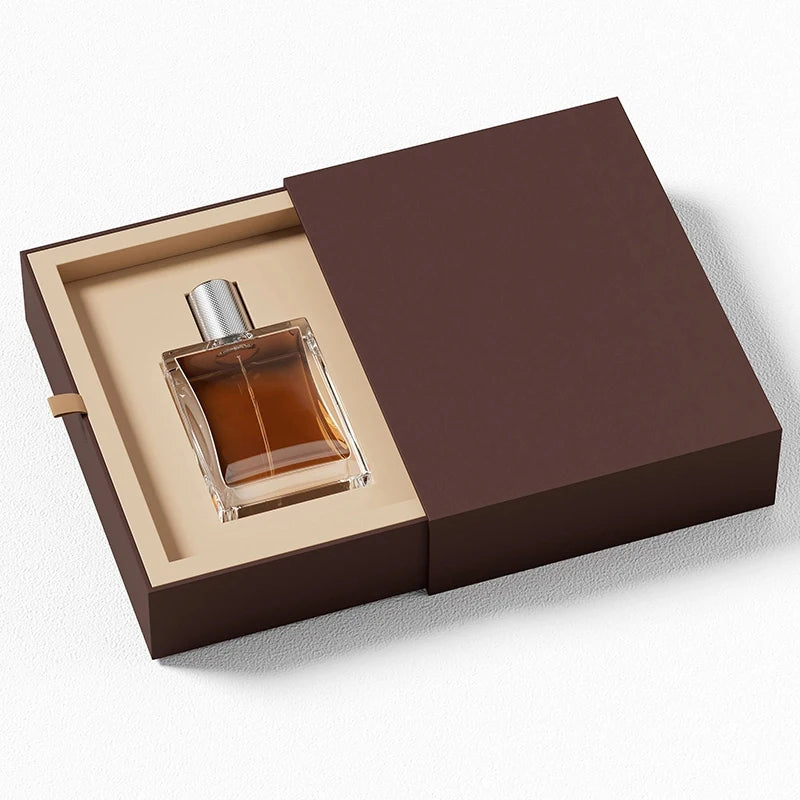Custom Logo Premium Luxury Perfume Box Sliding Cover Rigid Cardboard Cardboard Paper Packaging Gift Small Drawer Box
