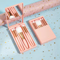 Beauty Planet Wholesale 5pcs Makeup Brushes Synthetic Cosmetic Vegan Powder Foundation Concealer Eyeshadow Brush Set with Mirror