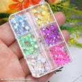 Flatback Glass Crystal Rhinestones 3d Nail Art Decoration Plastic Round Mermaid Pearls Nail Charm Beads for Nail Beauty