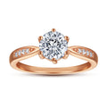 Somen Rose Gold 925 Sterling Silver Zircon Engagement Ring Women Wedding Bands