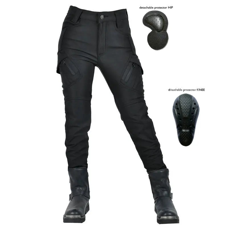Women's Winter Racing Sportswear Antifall Waterproof Riding Pants Breathable Fleece Lining High Waist Plus Size Thickened Adults
