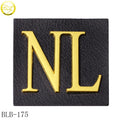Custom square Shape Pu Badge Maker Embossed Gold logo Metal Leather Patch Sewing for Men Jacket